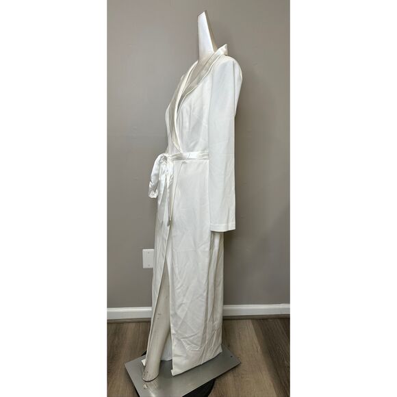ELIZA J Long Sleeve Tuxedo Gown In Ivory SIZE US 6 $188 - Picture 9 of 10